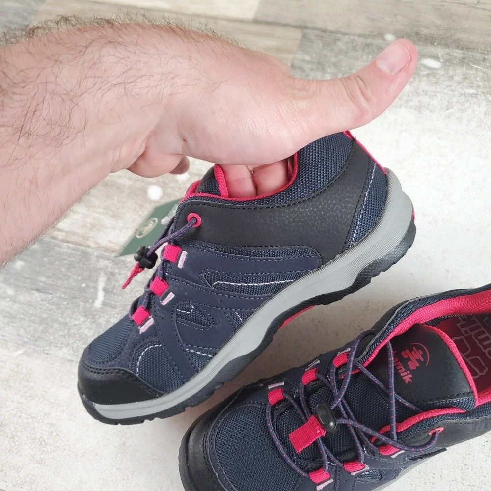 Kamik Trax Kids Shoes Sz 2 Navy Pink Mesh Waterproof Round Toe Lace Up Sneaker